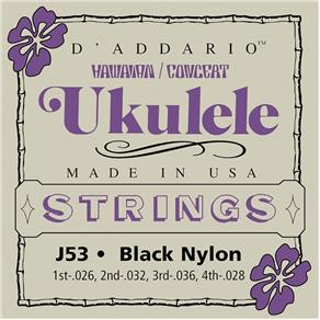 Encordoamento Ukulele Concerto Havaiano Black Nylon Daddario J53