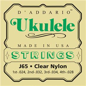 Encordoamento Ukulele D`Addario J65 Nailon Transparente - Soprano (Cod. 12416)