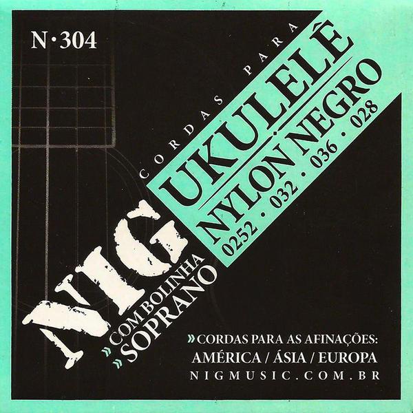 Encordoamento Ukulele NIG Nylon Negro Bolinha Soprano N304