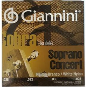 Encordoamento Ukulele Soprano Concert Giannini Nailon Branco GEUKSC 028