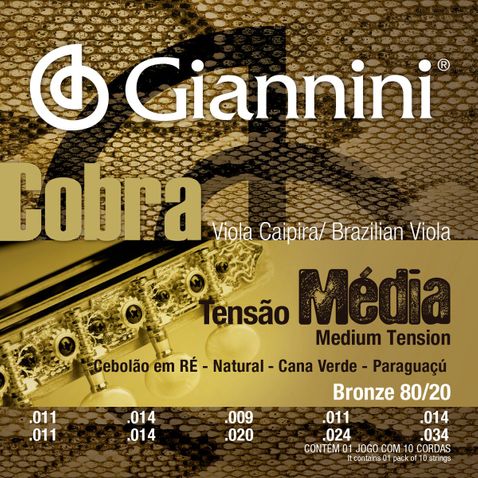 Encordoamento Viola Giannini Cv82m Cebolao Re/natural/cana