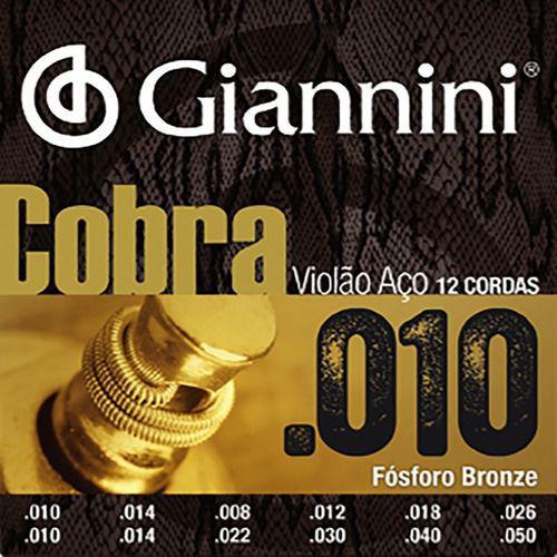 Encordoamento Violão 12 Cordas Giannini Cobra Phosphor Bronze GEEF12MF