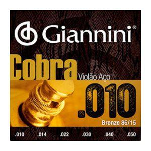 Encordoamento Violão Aço .010 Bronze 85/15 Giannini Cobra GEEFLE