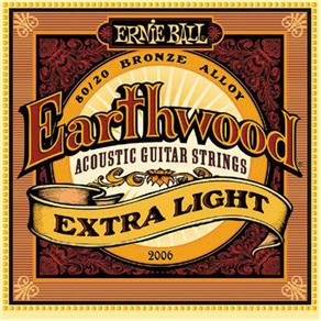 Encordoamento Violão Aço 010 Ernie Ball Earthwood 2006 Extra Light 80/20