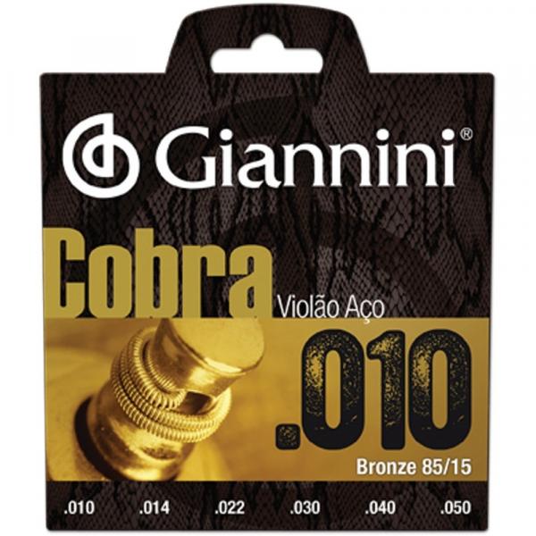 Encordoamento Violão Aço .10 Bronze 85/15 Giannini Cobra