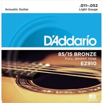 Encordoamento violão aço Daddario 011 EZ910 +1a corda extra
