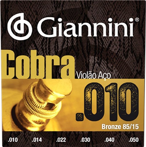 Encordoamento Violão Aço Giannini Cobra Bronze 85/15 - 010 - GEEFLE