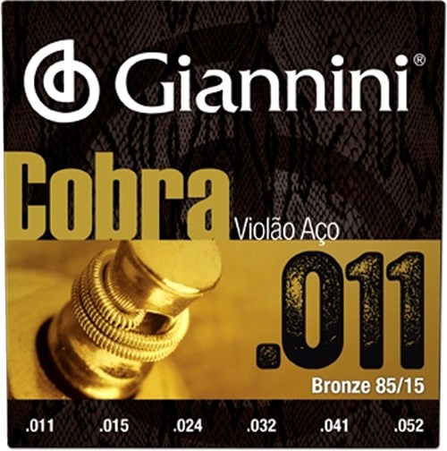 Encordoamento Violão Aço Giannini Cobra Bronze 85/15 - 011 - GEEFLK