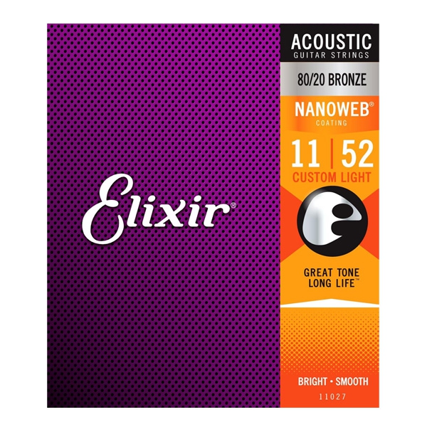 Encordoamento Violão Elixir Custom Light 80/20 .011-.052 11027 - EC0184 - Elixir Strings
