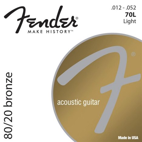 Encordoamento Violao Fender 70L Aco .012-.052 80/20 Bronze