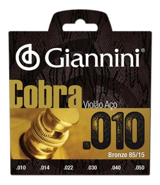Encordoamento Violão Giannini Cobra Aço .10 Bronze 85/15