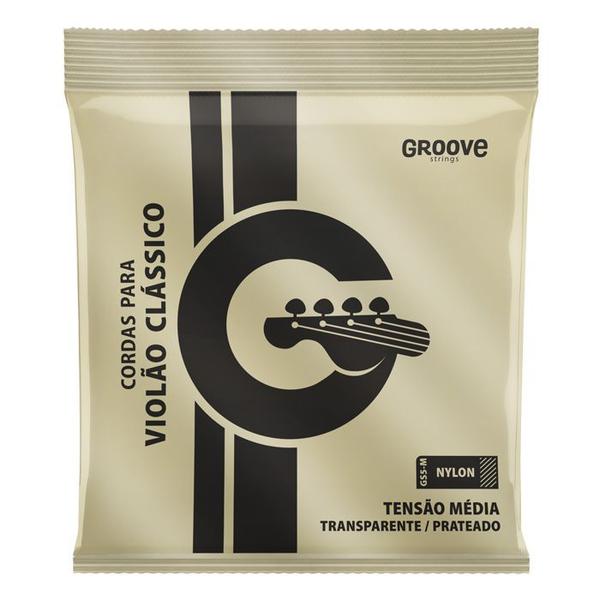 Encordoamento Violão Groove Nylon Tensão Média Cristal GS5 M
