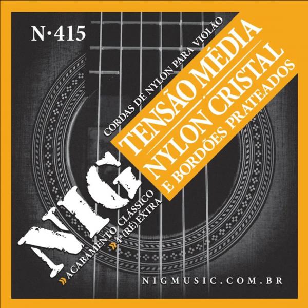 Encordoamento Violao Nig N-415 Nylon Cristal - Media Tensao - Rouxinol