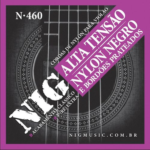 Encordoamento Violão Nig N-460 Nylon Negro - Alta Tensão