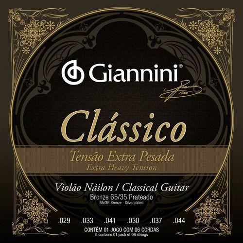 Encordoamento Violão Nylon Extra Alta Giannini Clássico Genwxpa