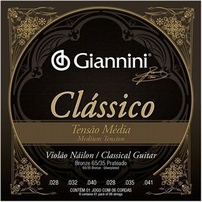 Encordoamento Violão Nylon Giannini Clássico Média GENWPM