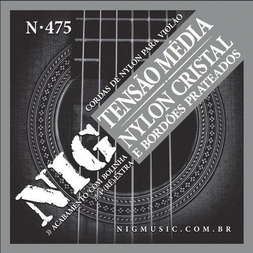 Encordoamento Violão Nylon Média NIG Cristal N475