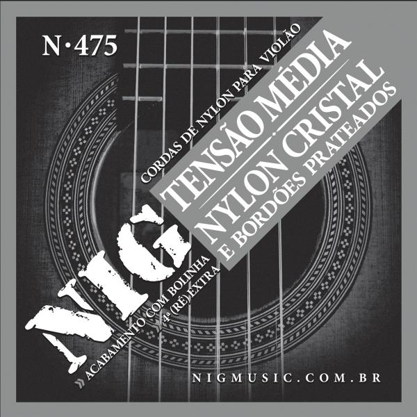 Encordoamento Violão Nylon Nig Cristal-Prata Tensão Media N475