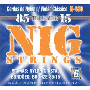 Encordoamento Violão Nylon NIG N480 Alta Tensão Bordões Bronze 85/15