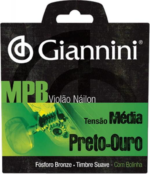Encordoamento Violao Nylon Preto-ouro Tensão Média com Bolinha Genwbg - Giannini