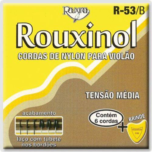 Encordoamento Violão Rouxinol R53b Nylon Prateadas