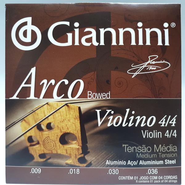 Encordoamento Violino 4/4 Tensão Média Giannini GEAVVA