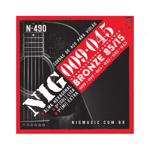 Encordoamentos NIG N490 P/ Violão Aço 9/45 - EC0198 - Nig Strings