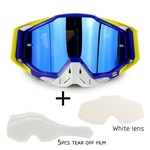 Equitação da motocicleta Cross-country Óculos Outdoor Óculos Ajuste com lente transparente e tearable Film