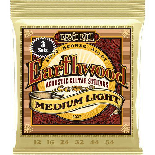 Ernie Ball - Encordoamento para Violão Aço Earthwood Mediumlight 2003