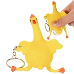 Decompression toy 3pcs criativo aliviar o estresse prankish engraçado squeeze galinha galinha colocar ovo chaveiro
