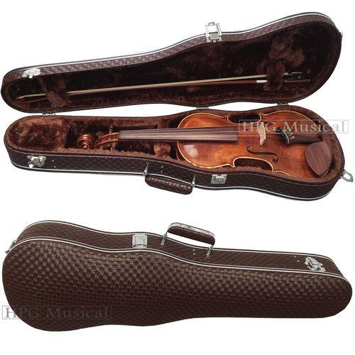 Estojo Case Violino Leilo Classic Trançado Marrom 4/4