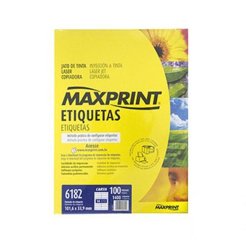 Etiqueta Maxprint 6182 Carta Ref. 49218-5 Cx C/ 100 Fls