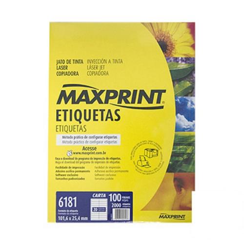 Etiqueta Maxprint 6181 Carta Ref. 49217-1 Cx C/ 100fls