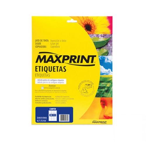 Etiqueta Maxprint 6184 Carta Ref. 49220-4 Cx C/ 100 Fls