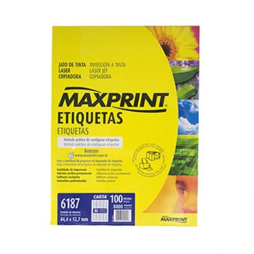 Etiqueta Maxprint 6187 Carta Ref. 49222-3 Cx C/ 100fls