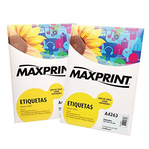 Etiqueta para Impressora a Laser com 100 Folhas 212,7X138,11 493359 - Maxprint