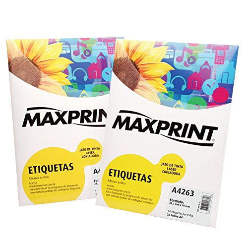 Etiqueta para Impressora a Laser com 100 Folhas 16,93X44,45 493510 - Maxprint