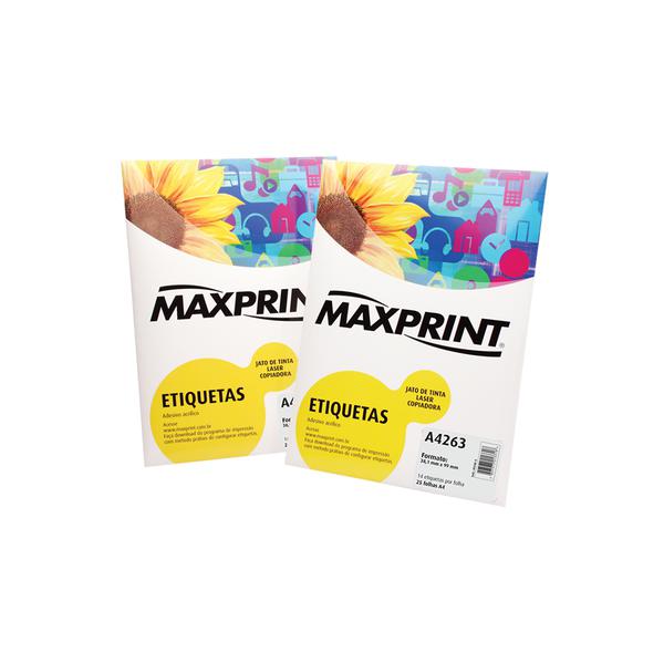 Etiqueta para Impressora a Laser com 100 Folhas 59,3X85,7 493344 - Maxprint - Maxprint