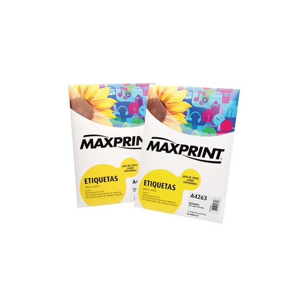 Etiqueta para Impressora a Laser com 100 Folhas 38,1X63,5 493454 - Maxprint - Maxprint