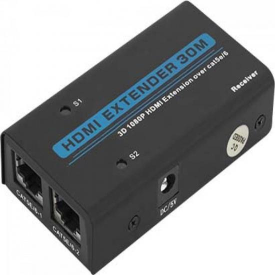 Extensor de HDMI 1080P 3D com LAN RJ45 30m CB0332 Preto RONT - Rontek