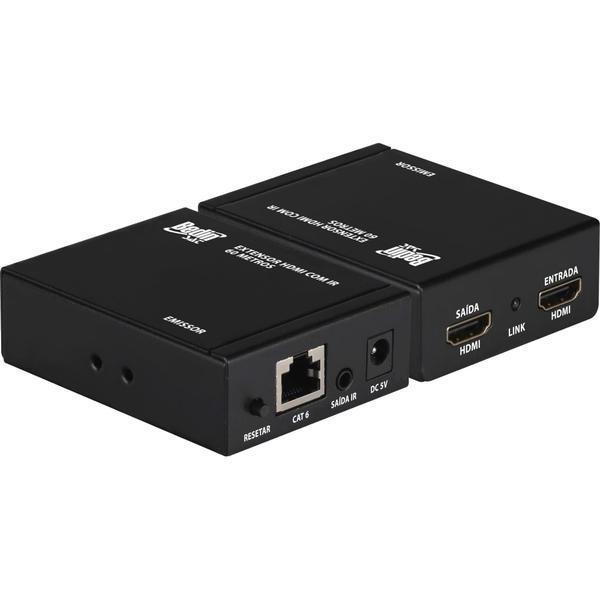 Extensor e Divisor HDMI 60m C/ Sensor IR Preto BEDINSAT - Bedin Sat