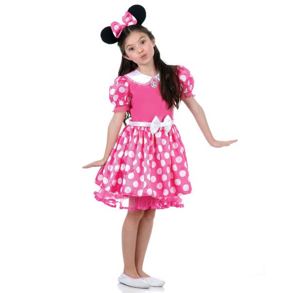 Fantasia Minnie Disney Infantil Rosa - Minnie Bowtique