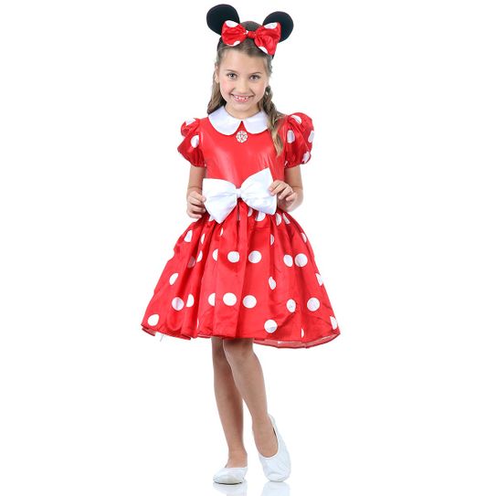 Fantasia Minnie Disney Infantil Vermelha M