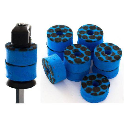 Feltros Rubber Wheel Kit com 10 Feltros (azul Caveira) para Estante de Prato com 15mm de Espessura