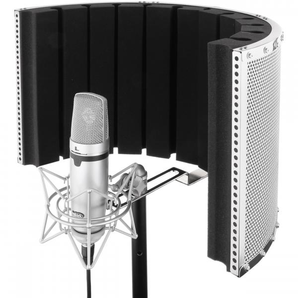 Filtro,Difusor Acústico,Vocal Booth P/microfone em Pedestal,blindagem Cromada - Aj Som Acessórios Musicais