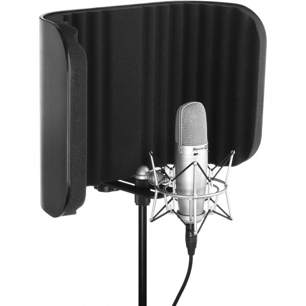Filtro,Difusor Acústico,Vocal Booth P/suporte de Microfone,abs,cor Preta - Aj Som Acessórios Musicais