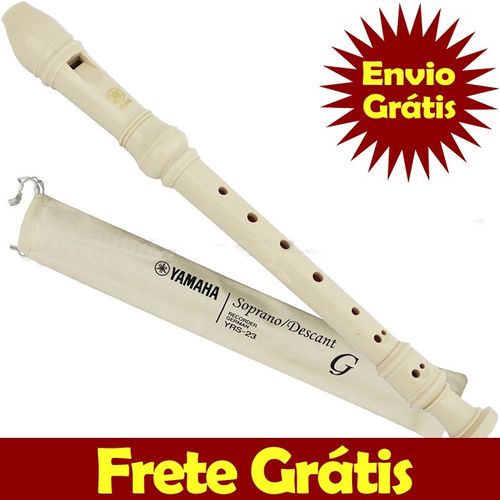 Flauta Doce Germânica Yamaha Yrs23g Soprano em Abs C/ Estojo