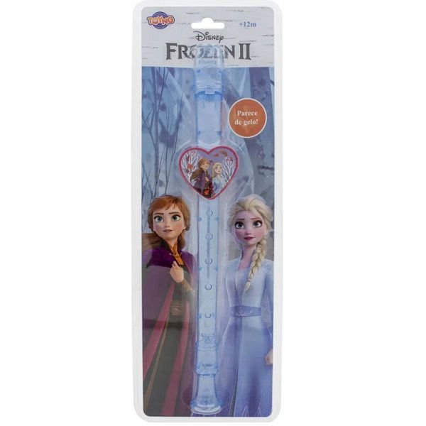 Flauta Doce Disney Frozen 2 AZUL Claro com Glitter ANNA e ELSA TOYNG 25827