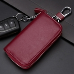 FLY Homens Mulheres Leather Retro Zipper Multi-função chave do carro Bolsa de Negócios cintura Hanging Key Bag