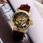 FNGEEN Water Resistant Leather Strap Watch Automatic Mechanical Men Watch